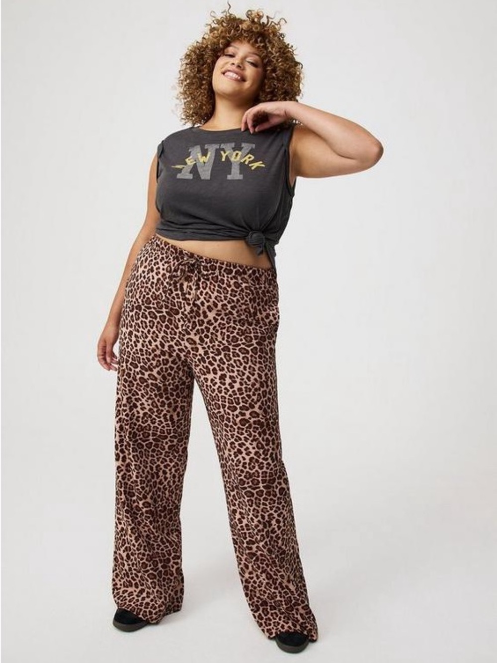 Torrid 2 Leopard Print Wide Leg Pants